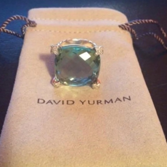 David Yurman Cushion Point Prasiolite Ring - Picture 14 of 16